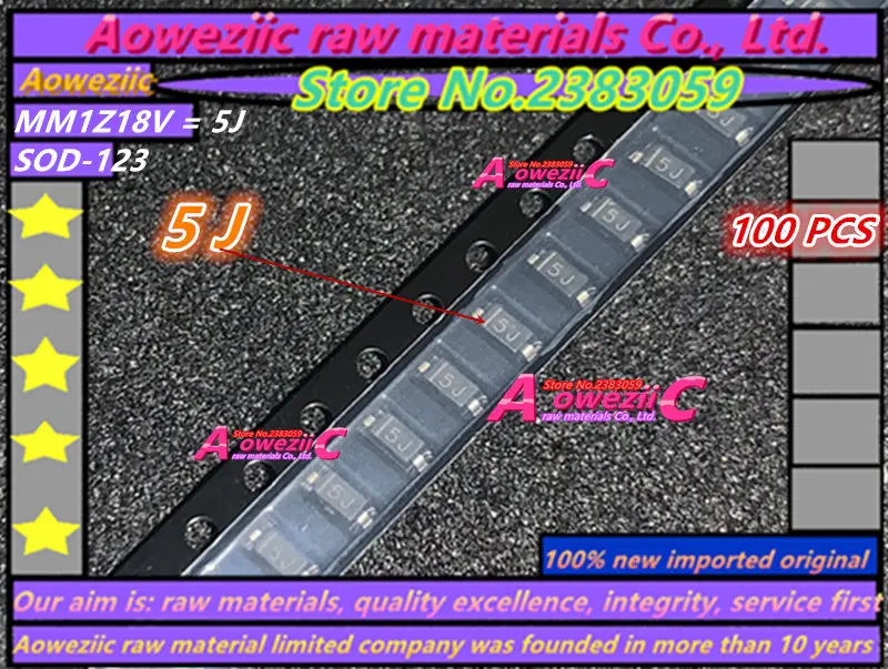 

100% new imported original BZT52C8V2 WD BZT52C18S WL MM1Z3V9 4J MM1Z15V 5F MM1Z18V 5J SOD-123
