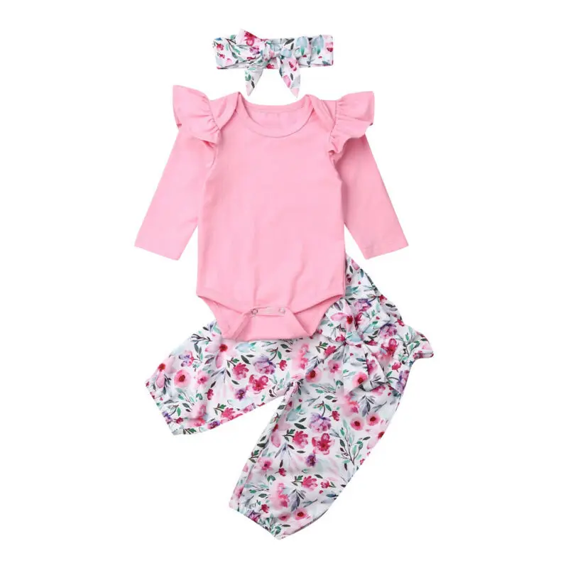3 шт. комплект одежды для новорожденных девочек Pudcoco боди с длинным рукавом