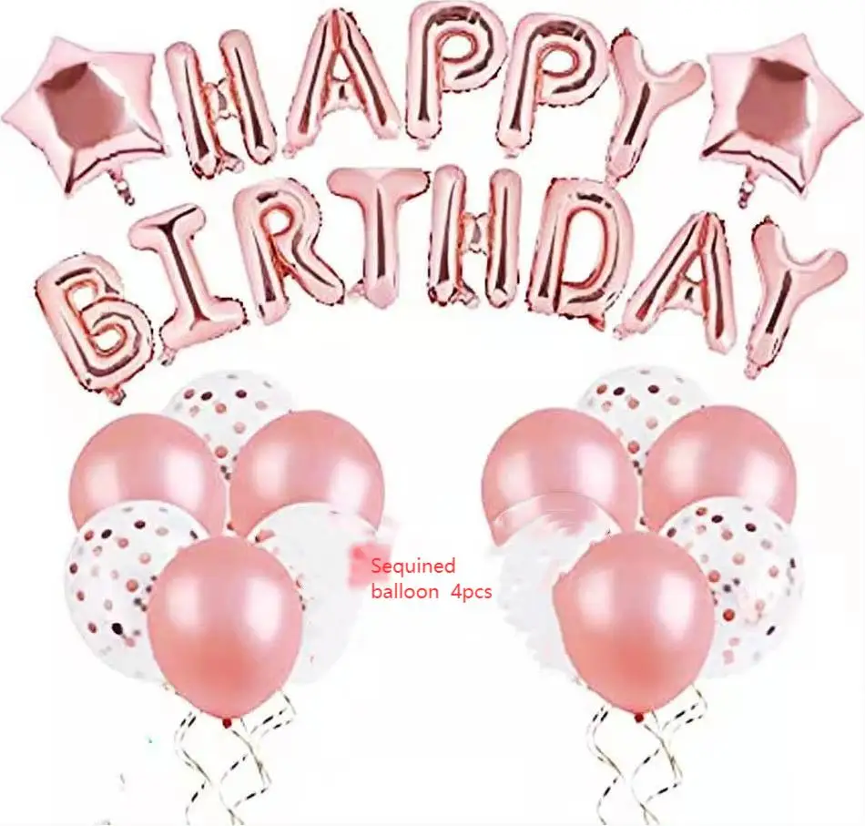 

Wholesale Birthday Aluminum Foil Balloon Package Birthday Party Background Decoration Letters Set Aluminum Foil 25pcs