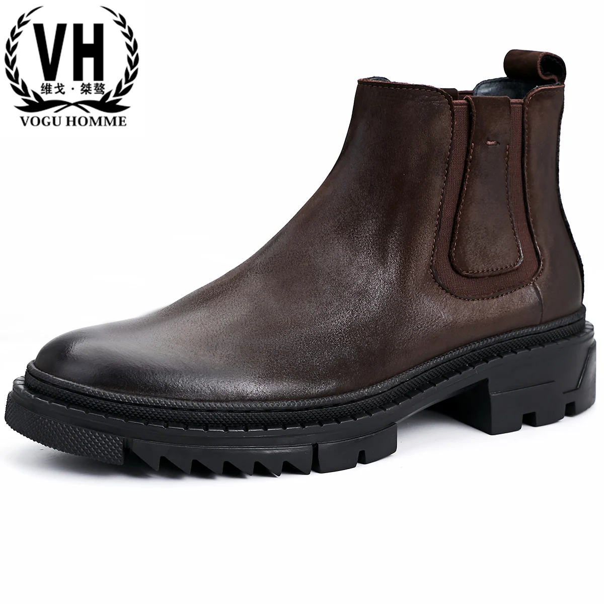 

Обувь на толстой подошве ботинки-дезерты высокого качества класса «Люкс» из натуральной кожи ковбойские сапоги мужские на осень-зиму брита...