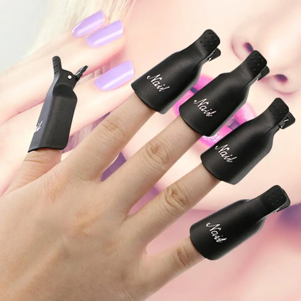 10 шт. Пластик лак искусство впитывающийся для Кепки зажим средство снятия УФ