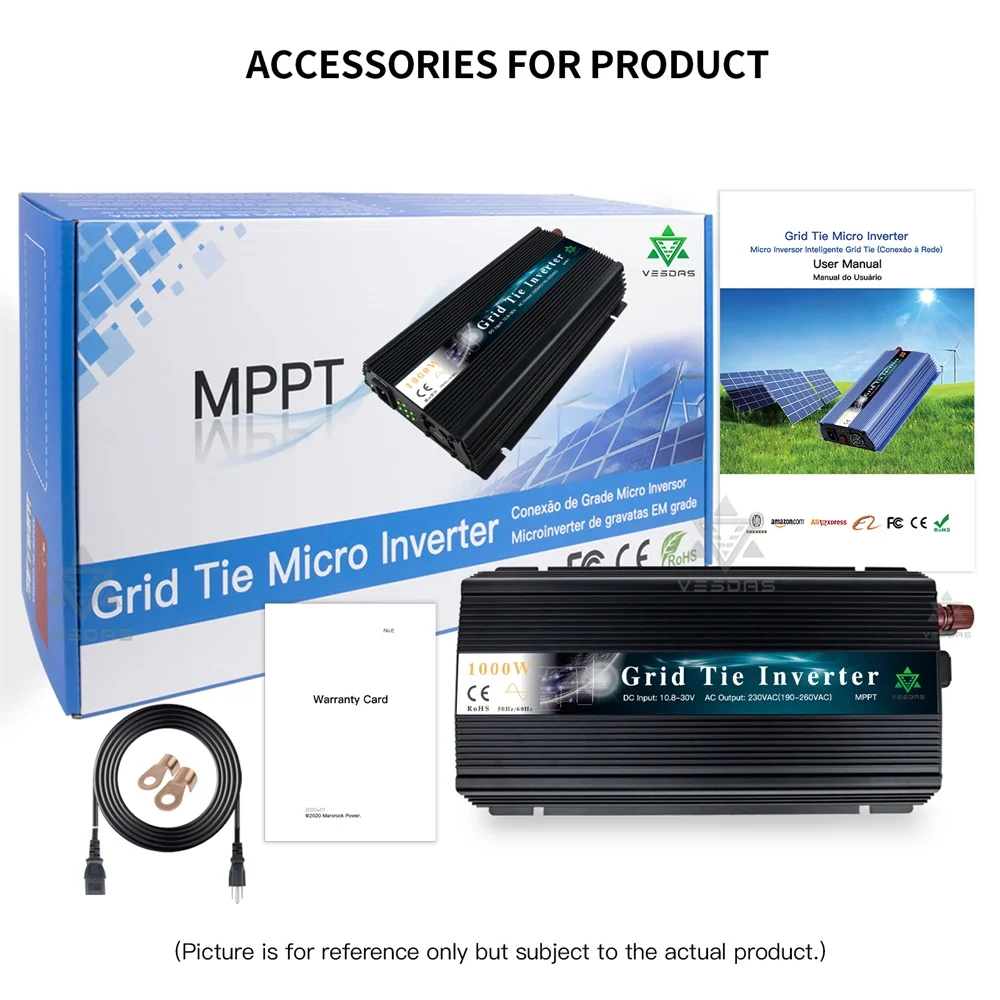 Solar na Saída Pura da Onda Gerador de Vento da Bateria 220vac do Inversor do Laço da Grade para o pv do Gerador Casa Mppt Inversor Senoidal 110v de Vento da Bateria 12v 24v 18v 36v Renovação da Casa
