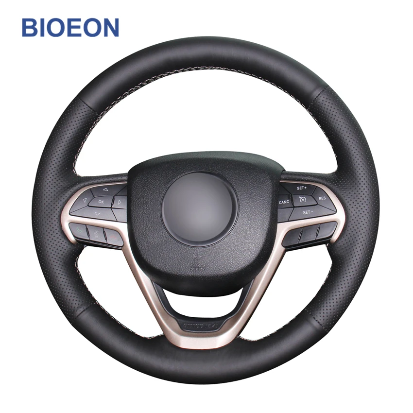 

Чехол на руль автомобиля из искусственной кожи для Jeep Cherokee Grand Cherokee 2014 2015 2016 2017 2018 2019 2020