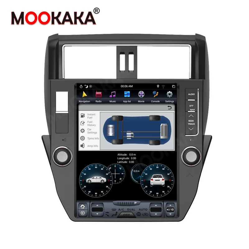 Автомобильный GPS навигатор в стиле Tesla Android 9 4G + 64 для TOYOTA Land Cruiser Prado 150 2010 2013