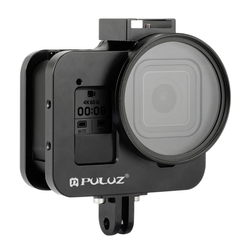 PULUZ PU358 для GoPro HERO 8 черный корпус чехол CNC алюминиевый сплав защитный клетка со