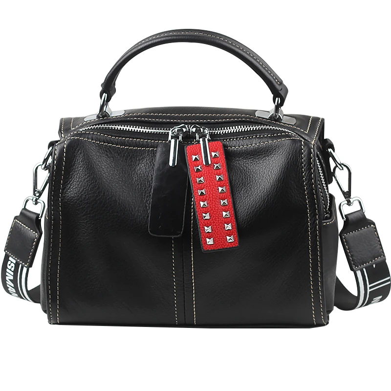 WOONAM женская дизайнерская модная сумка из натуральной телячьей кожи с заклепками