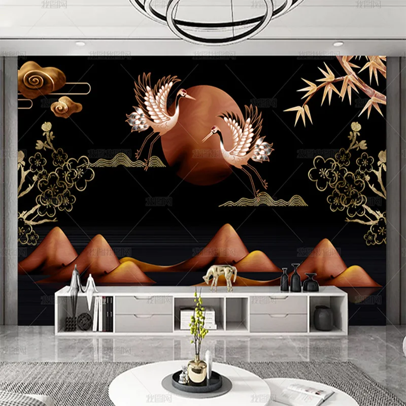 Современный светильник Роскошные 3D рельефные золотые линии цветы сказочный кран