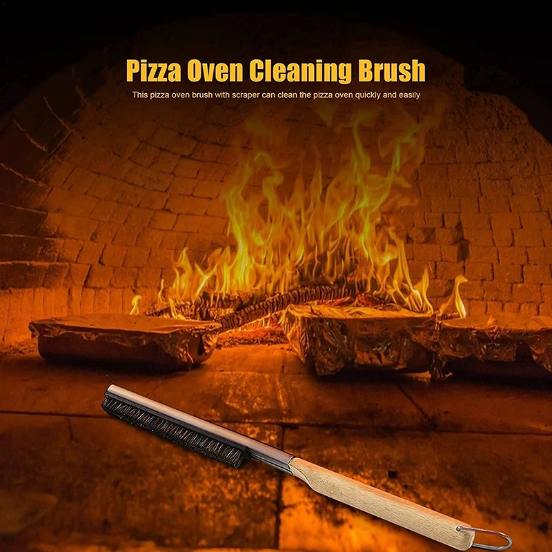 Деревянная щетка для пиццы чистки духовки с длинной ручкой алюминиевый скребок