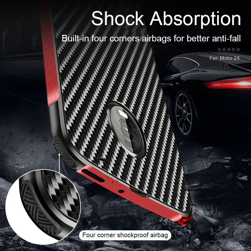 for Motoaola Moto Z4 Case LUPHIE Metal Frame Bumper Aluminum Alloy Protection Cover Military-Grade Armor Carbon Fiber | Мобильные