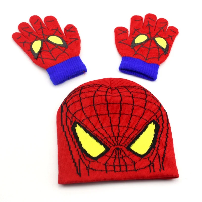 Knitted Hats Baby Gloves 2 Pairs/Set Winter Warmer Crochet Indian Cap Toddler Cartoon Full Finger Mittens Fashion Cute Beanies | Детская