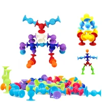 soft silicone sucker building blocks toys diy silicone block model sucker assembled construction educational funny toys for kids