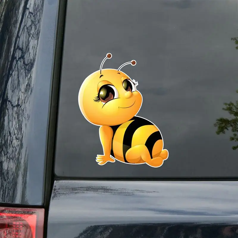 Креативная забавная наклейки с персонажами из мультфильмов улыбка пчелы
