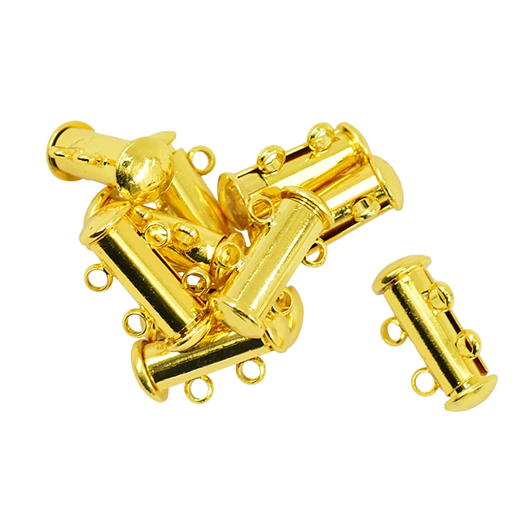 20 шт./упаковка мульти 2 нити и 4 застежки для замка позолоченные латунные