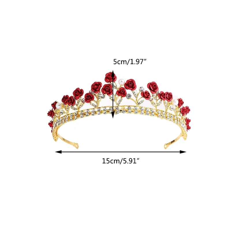 

Crystal Pearl Headband Rose Hairband for Kid BdiralGorgeous Hair Accessories N0PE