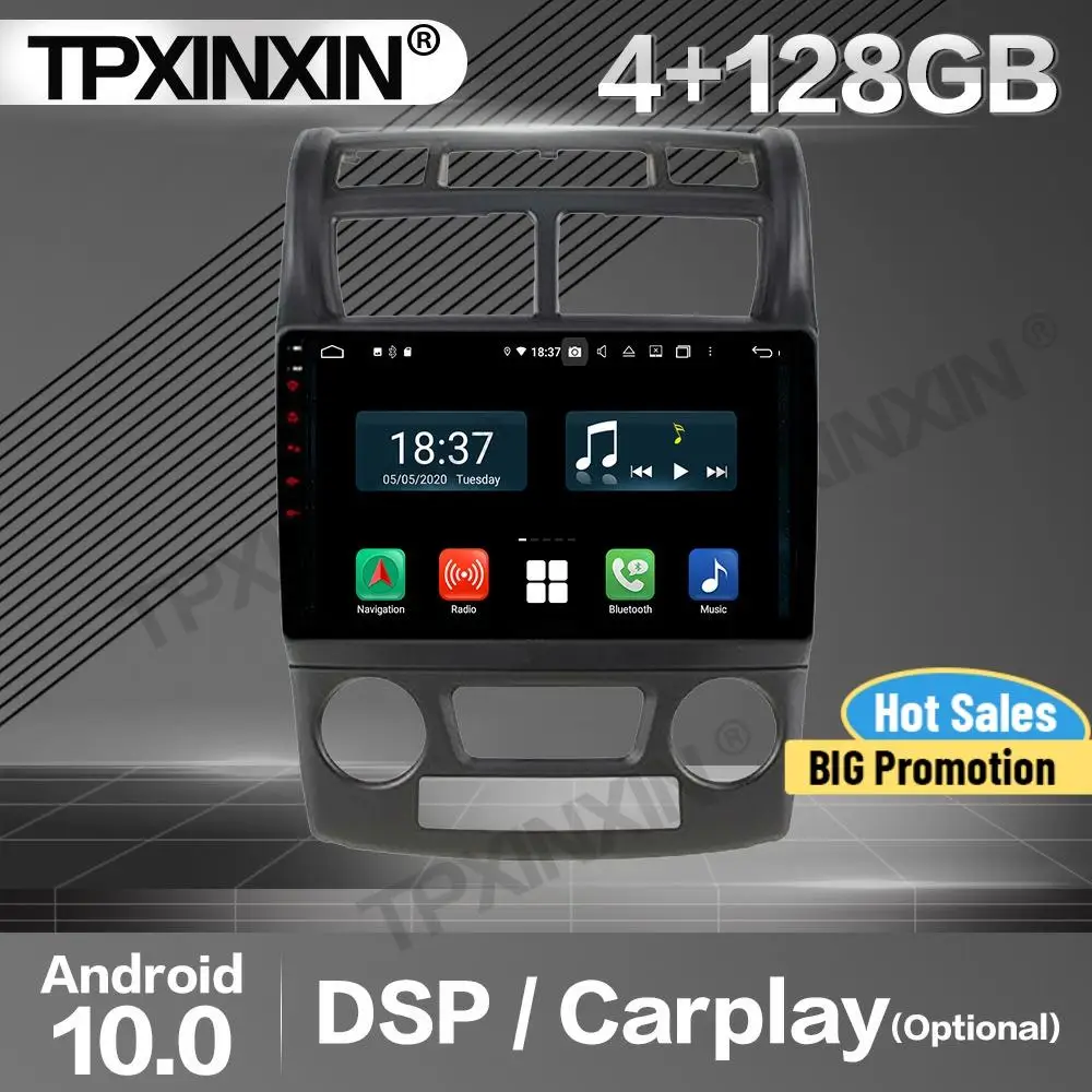 

128G Carplay Car Radio 2 Din Stereo Receiver Android For Kia Sportage 2007 2008 2009 2010 GPS Navigation Player Audio Head Unit