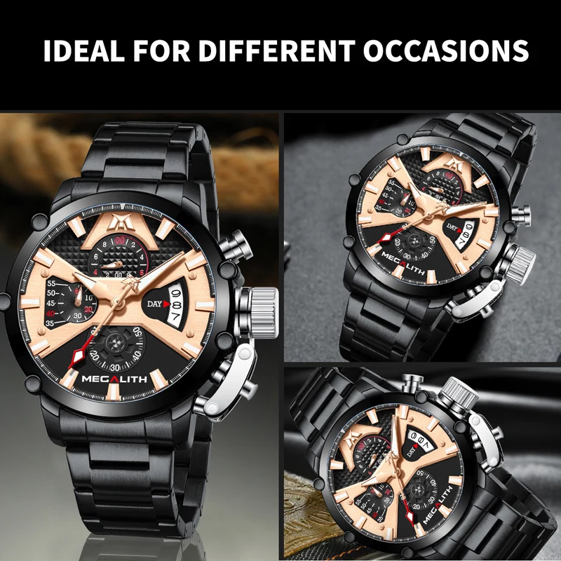 Спортивные часы MEGALITH Мужские Аналоговые кварцевые с хронографом