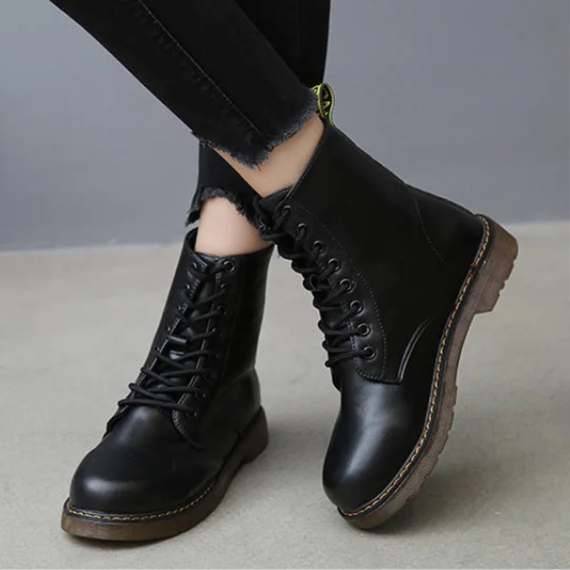 Bishen/зимние ботинки женская зимняя теплая Высокая обувь женские ботильоны martin на