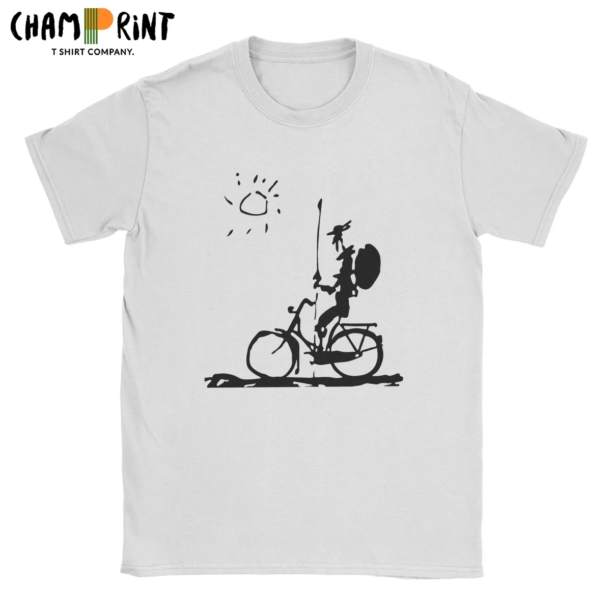 Новинка футболка Picasso Don Quixote для езды на велосипеде Мужская хлопковая с круглым