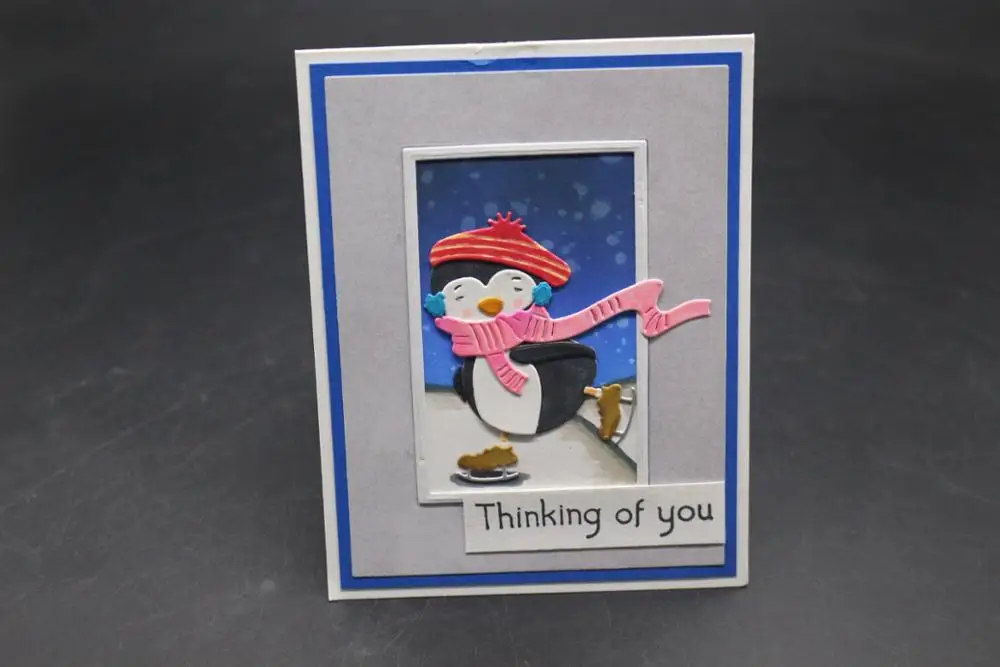 Скрапбукинг сделай сам вырезанные пингвины катание на лыжах для изготовления