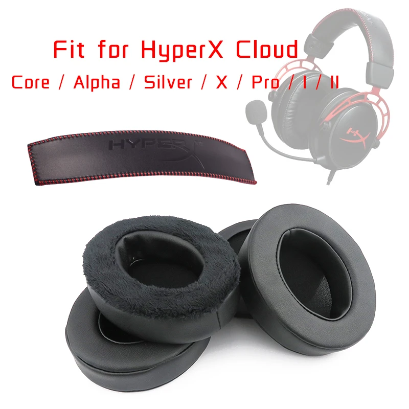 Earpads For HyperX Cloud Alpha / Cloud Core / Cloud Silver / Cloud X / Cloud Pro / Cloud I / Cloud II Gaming Headphone Headband