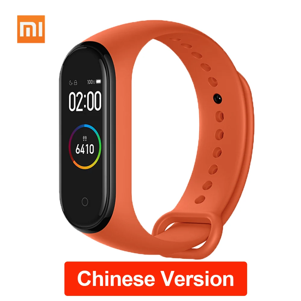 CN Orange Xiaomi mi-браслет 4 музыкальный фитнес-браслет трекер сердечного ритма Смарт-часы 0,9" AMOLED экран Bluetooth 5,0 mi Band 4 - Цвет: CN Orange