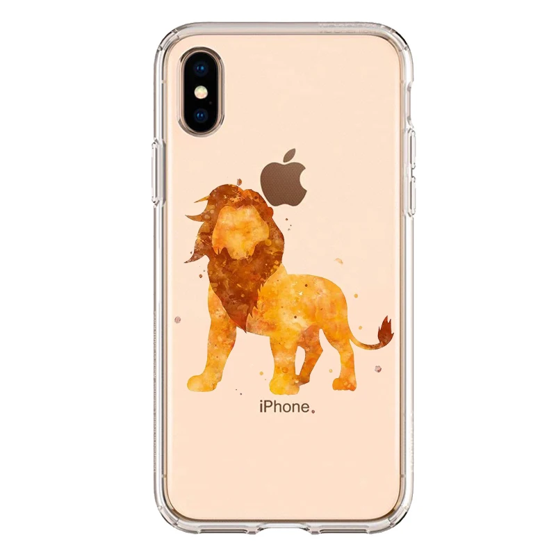 TPU Милый мягкий силиконовый чехол из ТПУ с изображением короля льва Simba для телефона iPhone XS MAX 6 6S 7 8 Plus X XR прозрачный чехол - Цвет: TPU