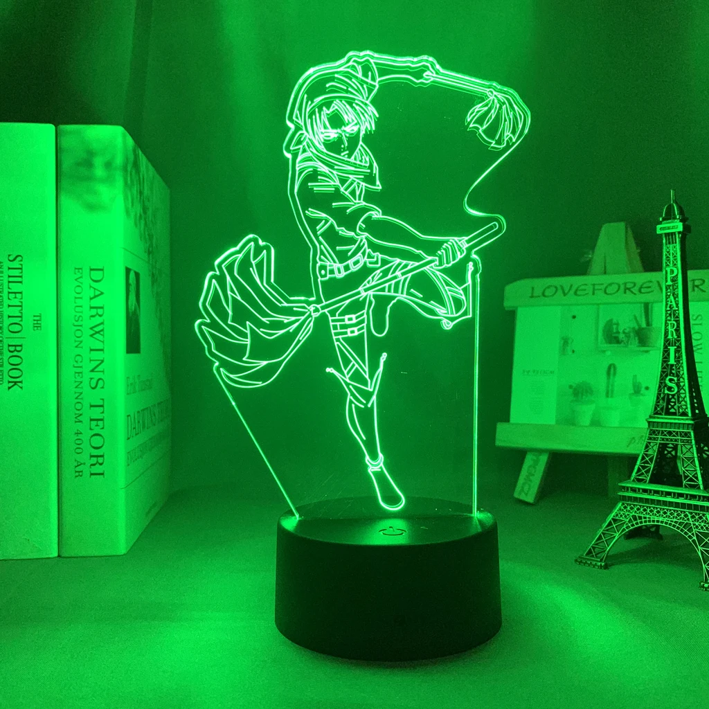 

Lamp Attack on Titan 3d Led Anime Levi Ackerman for Bedroom Desk Light Kids Gift Attack on Titan LED Night Light Levi Decoration