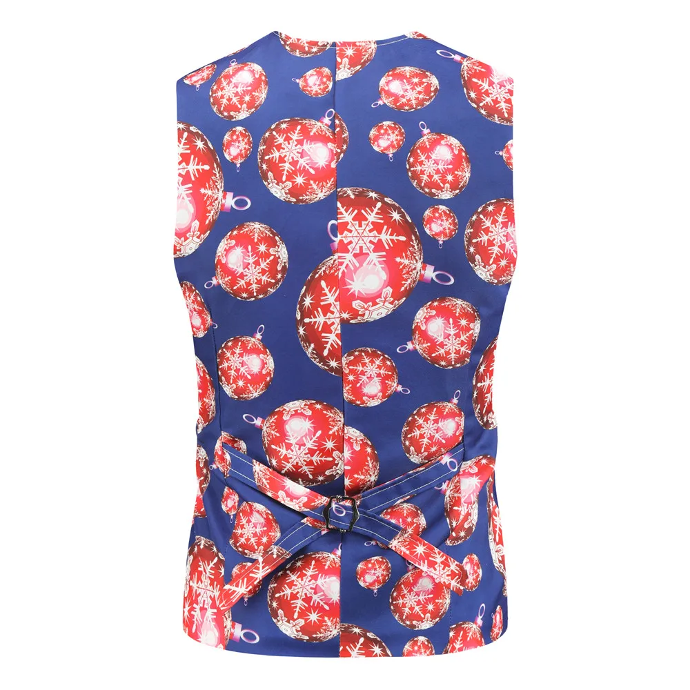 

Casual vest men's autumn and winter coat Christmas print suit vest men's sleeveless jacket jacket men's vest men's clothing