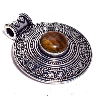 Подвеска в виде тигрового глаза серебряное покрытие над медными ювелирными
