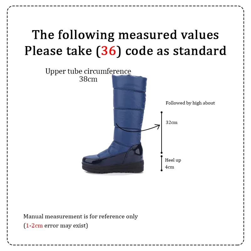 

CEVABULE Stylish Metal Buckle Stitching Down Cloth High Barrel Thick Fur Snow Boots Landslide with Casual Boots TYX