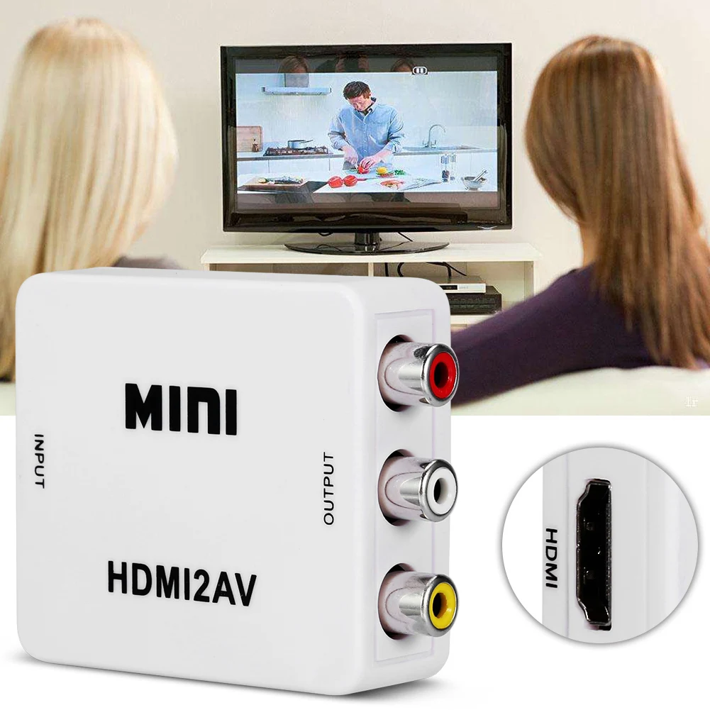 SOONHUA Цифровой HDMI к RCA Композитный Видео Аудио AV CVBS конвертер адаптер Mini сигнала