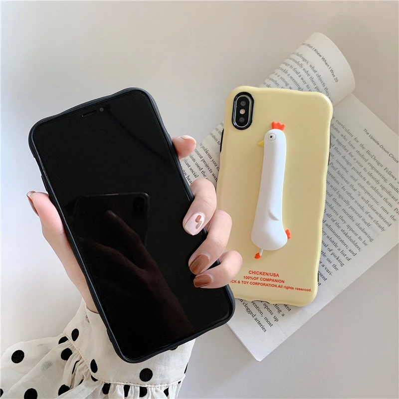 Мультяшный стерео цыпленок динозавр чехол для телефона iphone 7 6 6S 8 Plus силиконовый
