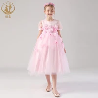 nimble flower girl appliques fairy clothes for adorable wedding princess bridesmaid birthday party and shows long dress