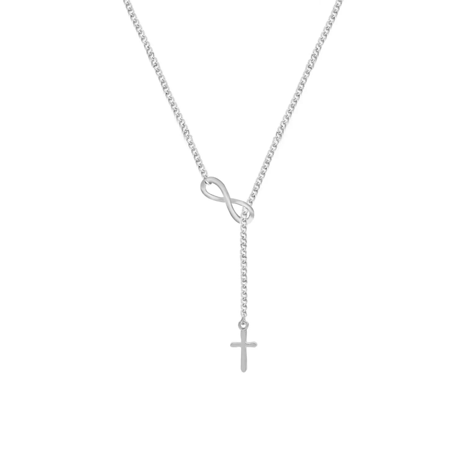 

FUN-BEAUTY European and American Handmade Necklace Jewelry Simple Good Luck 8-word Necklace Women's Fashion Cross Necklace