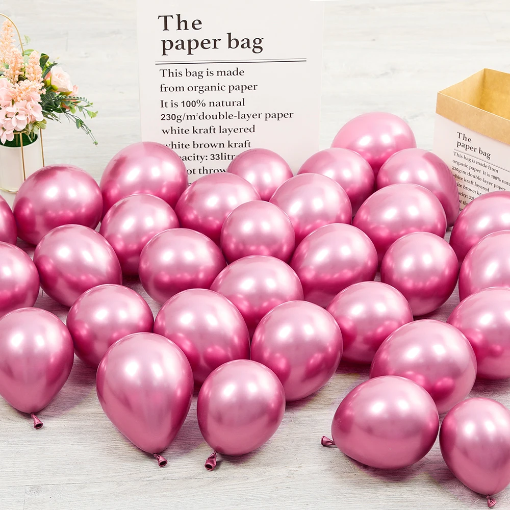 10/20/50 pcs 5 inch Pink Silver Green Blue Metallic Balloons Chrome Helium Globos Wedding Decorations Happy Birthday Party | Дом и сад