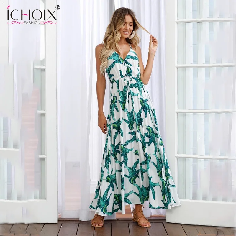 Женские платья размера плюс с цветочным принтом летние вечерние длинные