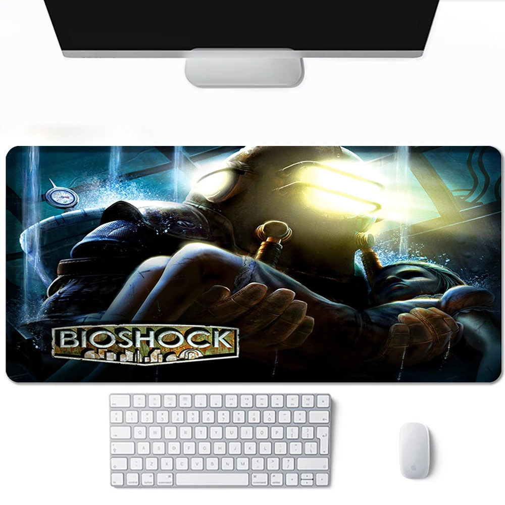 

Bioshock Desk Pad Gaming Mouse Mat Deskmat Kawaii Gamers Accessories Carpet Xxl Keyboard on the Table Computer Mause Led Xl Mats