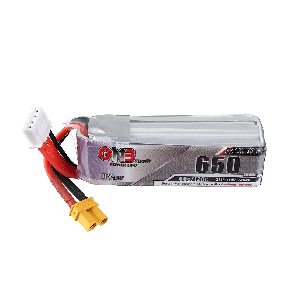 4 шт. Gaoneng 11,4 V 650mAh 60C 3S HV 4,35 V Lipo батарея XT30 для RC квадрокоптера Happymodel FPV Racing Cine Whoop BetaFPV Дрон
