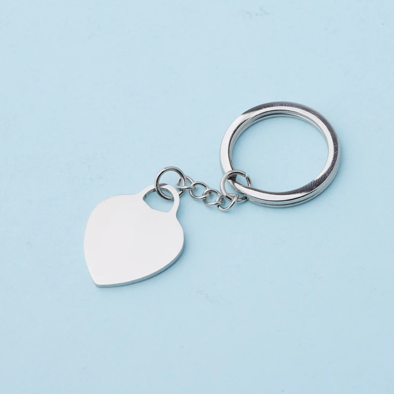 

Fnixtar 20Pcs/Lot Peach Heart Blank Key Chain Mirror Polished Stainless Steel Keychains For DIY Making Keychain Fashion Jewelry