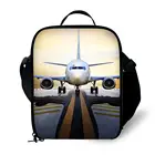 3D самолет печати ланч-мешок для детей мальчиков прочный изолированный Jet Lunchbox маленький черный самолет Ланч-бокс настраиваемый кулер-мешок
