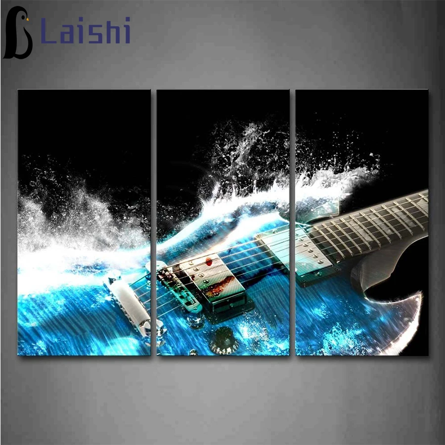 Arte Creativo de 3 piezas, pintura de diamante de guitarra, taladro cuadrado redondo completo, mosaico de diamantes de imitaci&oacute;n, imagen art&iacute;stica de pared, decoraci&oacute;n del hogar, regalo de cumplea&ntilde;os-0