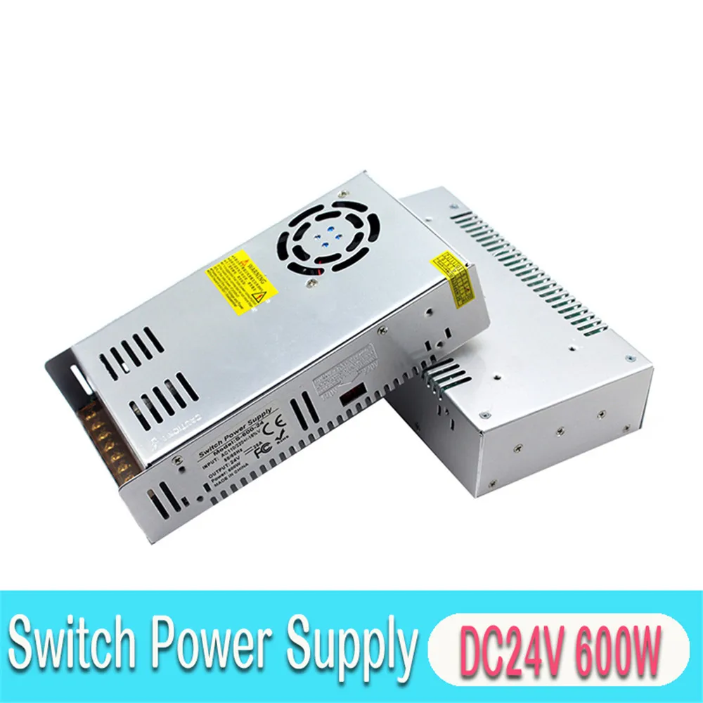 Одиночный выход импульсный источник питания DC 24V 25A 600W Трансформатор AC110V 220V к DC24V