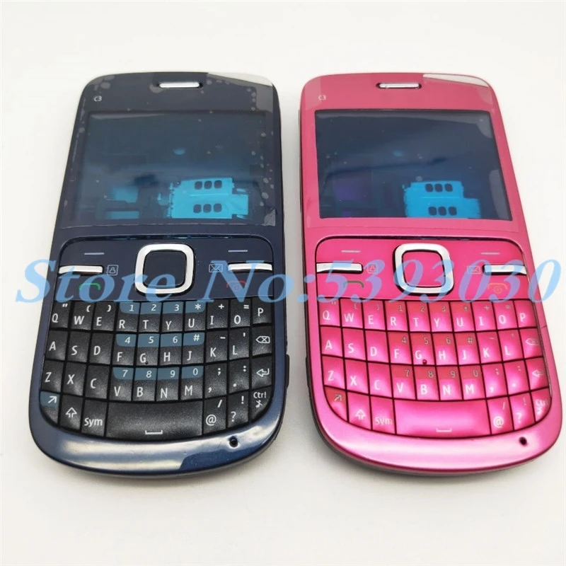 New Full Housing For Nokia C3 C3-00 Back Case Battery Cover Front+Middle Frame Keypad Replacement Part | Мобильные телефоны и