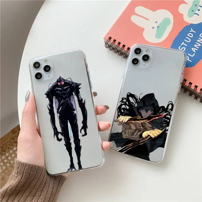 

Comics solo leveling cool Sung Jin-Woo Phone Case Transparent for iPhone case 11 12 mini pro XS MAX 8 7 6 6S Plus X SE 2020 XR