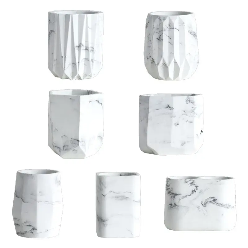 Геометрический Мрамор Настольный карандаш ручка держатель чехол ящик для