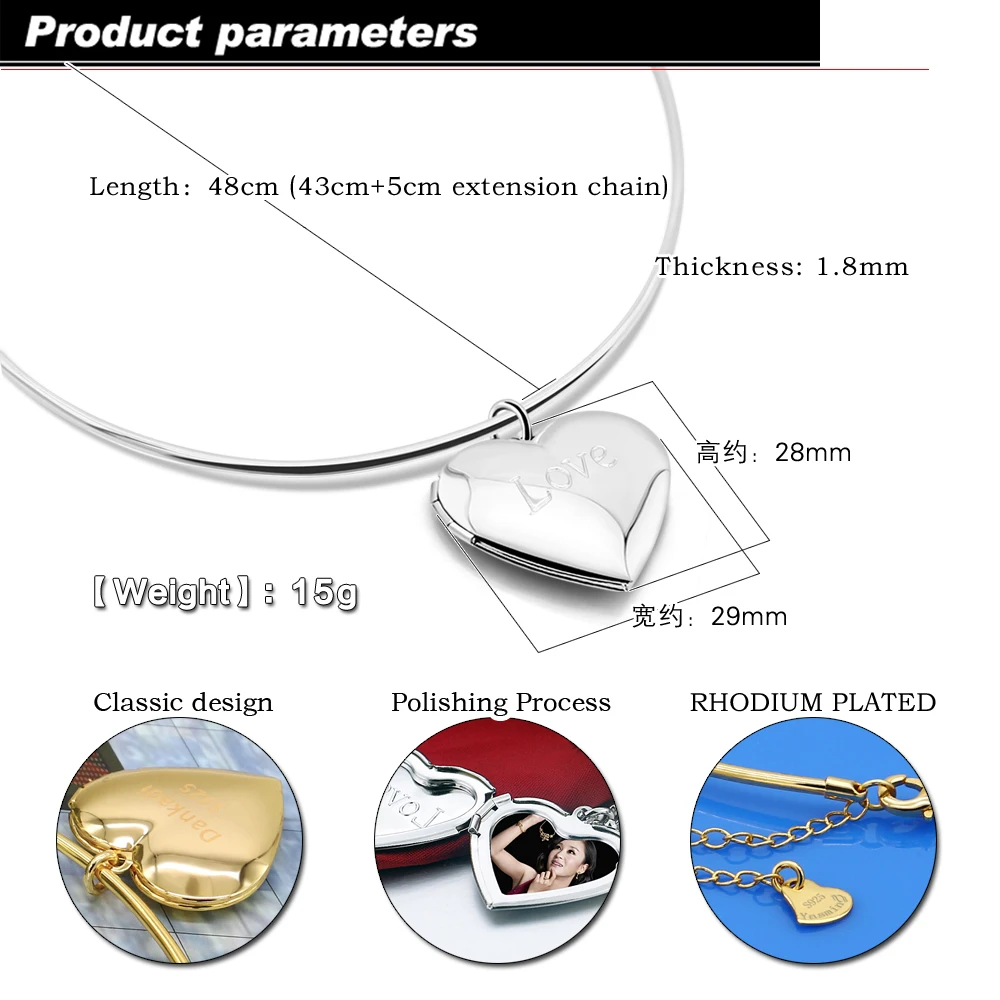 Женское ожерелье из серебра 925 пробы с подвеской в виде сердца | Украшения и