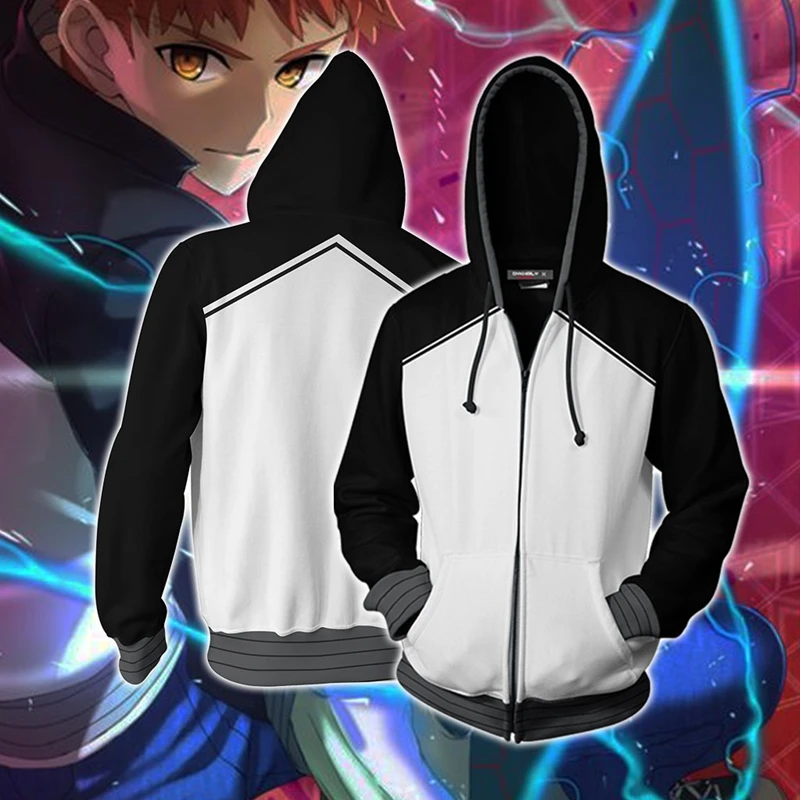 

Fate stay night Толстовка ShirouEmiya косплей костюм 3D печать Повседневная куртка на молнии Свитшот