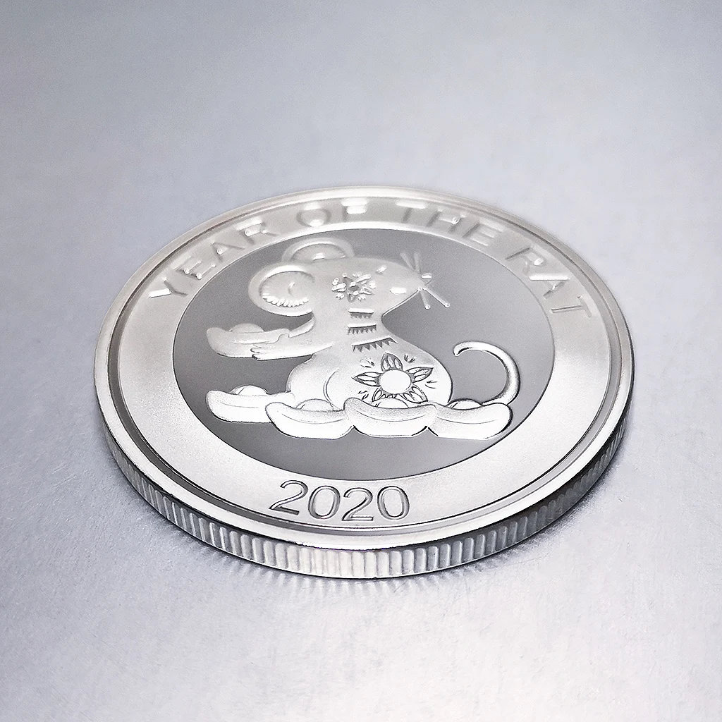 Год крысиной мыши посеребренная монета 1 унция хорошие юбилейные монеты на удачу