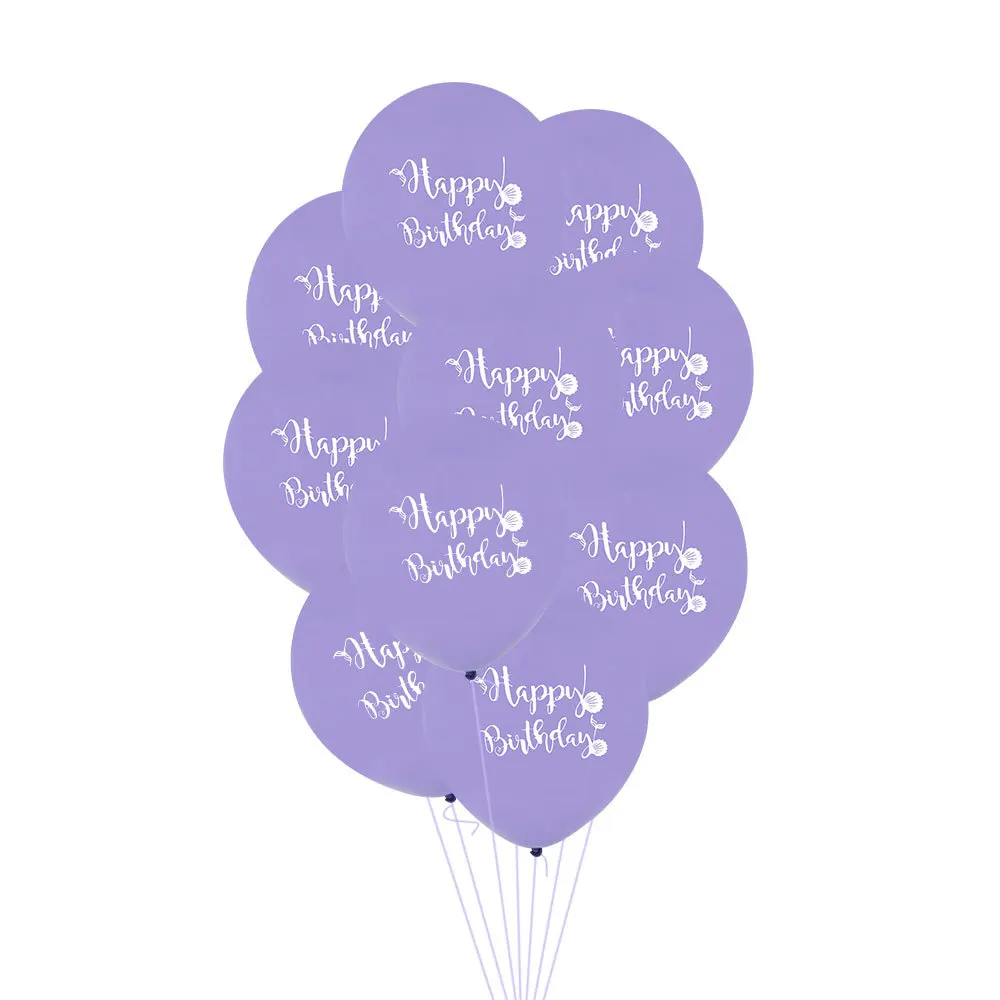 Light Purple 10 шт. 12 дюймов маленькая Русалка Принцесса латексный воздушный шар под морем Ариэль девушки ребенок душ День Рождения украшения поставки шары - Цвет: Light Purple