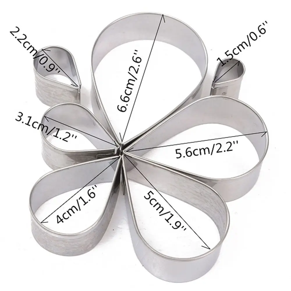 7 шт./компл. креативная форма для печенья из нержавеющей стали в форме капли
